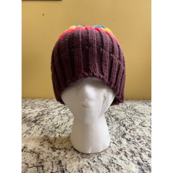 No Boundries Toboggan Beanie Unisex One Size Multicolor Stripe Knit Pom Cozycore - Picture 2 of 8